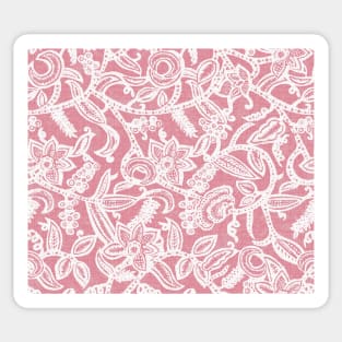 Vintage floral lace (pink) Sticker